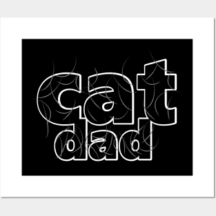 Cat Dad Gray Hair Posters and Art